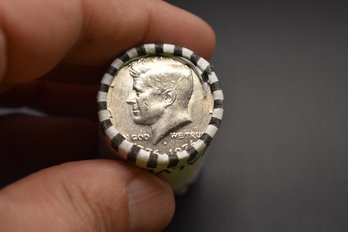 Unsearched Bank Roll Of 50 Cent Kennedy Half Dollar 1976 D On One Side 1976 P On The Other