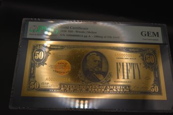 PMG Graded Gold Certificate 100MG Of 24K Gold
