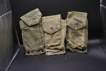 Vintage US Army Magazine Cases 3 Pack Worn