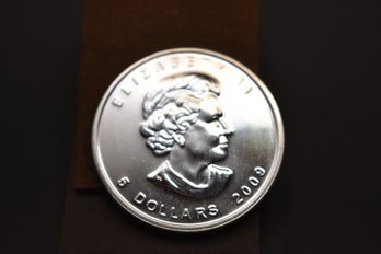 2009 5 Dollar .9999 Fine 1 OZ Silver Maple Coin