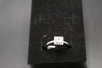 Size 7 Ring .925 Sterling Silver With A Cubic Zirconia Stones