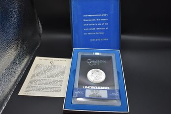 1883 CC Uncirculated Silver Morgan With COA NGC Graded  MS 62