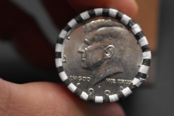 Unsearched Bank Roll Of 50 Cent Kennedy Half Dollars 1993 On One End 1993