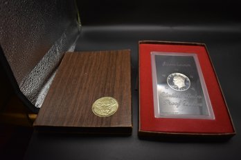 1971 Eisenhower Silver Proof Dollar In Case %40 Silver Coin