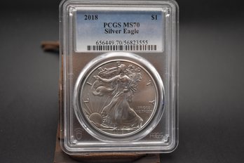 2018 Silver Eagle PCGS Graded MS70 Slabbed Coin