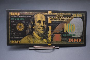 Franklin 100 Dollar Bill Gold Note