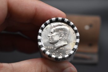 Unsearched Bank Roll Of 50 Cent Kennedy Half Dollar 2000 On One End Tails On The Other
