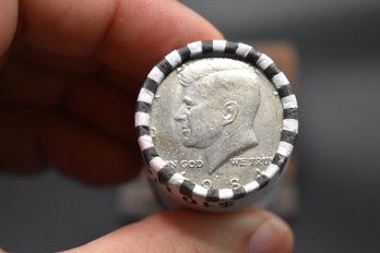 Unsearched Bank Roll Of 50 Cent Kennedy Half Dollar 1984 On One End Tails On The Other