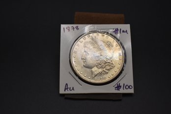 1878  Silver Morgan %90 Silver AU58 Coin