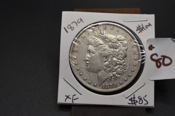1879 Silver Morgan %90 Silver Extra Fine Coin