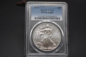 2014 Silver Eagle PCGS Graded MS70 Slabbed Coin