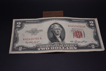 1953 Red Certificate 2 Dollar Bill