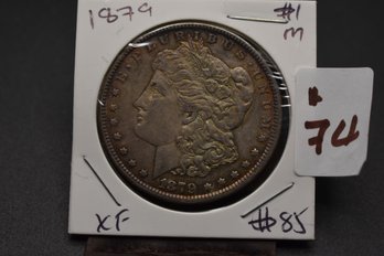 1879 Silver Morgan %90 Silver Extra Fine Coin