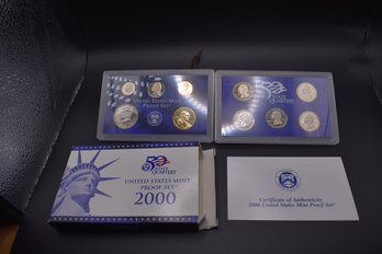 2000 S US Mint Proof Set With State Quarters And COA