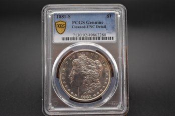 1881 S Silver Morgan %90 Silver UNC Details Cleaned