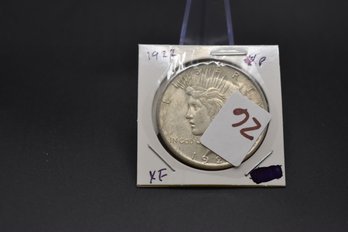 1922  Peace Dollar %90 Silver Coin XF