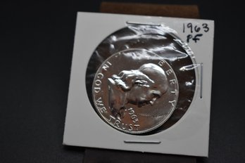1963 Proof Franklin Half Dollar %90 Silver Coin