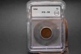 1894 Indian Head Penny ICG Graded G6 Coin