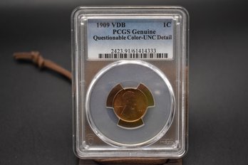 1909 VDB Lincoln Penny PCGS Genuine