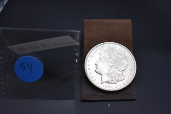 1921  Silver Morgan %90 Silver MS60 Coin (105 Years Old)