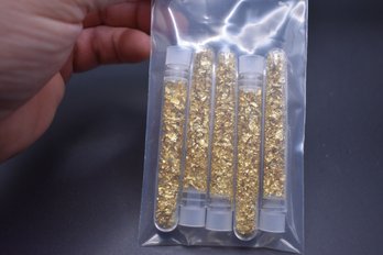 5 Tubes Of Gold Shavings Does Not Include Silver Morgan