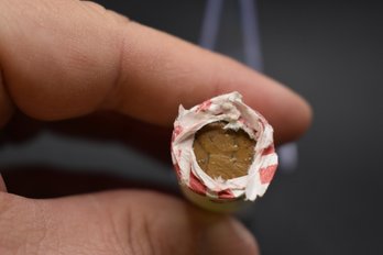 Unsearched Bank Roll Of 50 Penny Indian Head And Wheat Back One Each End