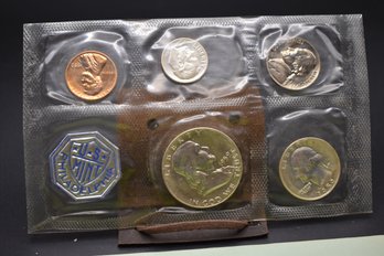 1959 US Mint Philadelphia Proof Set 5 Coin Set With 1959 Franklin Half Dollar %90 Silver