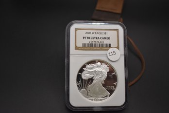 2005 W Silver Eagle NGC Graded PF70 Ultra Cameo