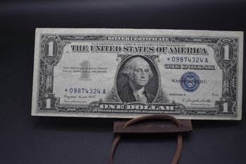 1957 A 1 Dollar Silver Certificate Almost Uncirculated Star Note