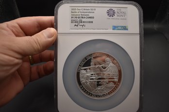 2025  5OZ Great Britain S 10 Pound NGC PF 70 Ultra Cameo Advanced Release Martin Jennings