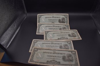 5 10 Pesos Notes Japanese Government
