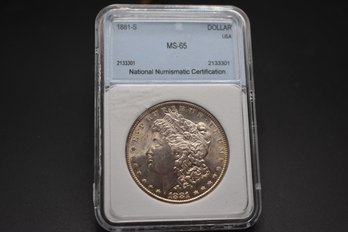1881 S Silver Morgan %90 Silver MS65