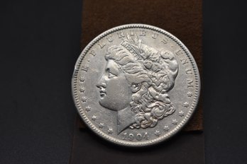 1904 Silver Morgan %90 Silver AU Coin (122 Years Old)