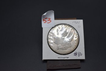 1921 D Silver Morgan %90 Silver Coin