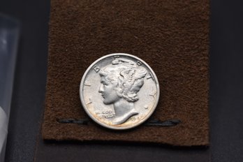 1945 S Mercury Dime AU Coin Some Toning