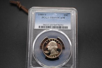 1980 S Washington Quarter PCGS Graded PR69DCAM Coin