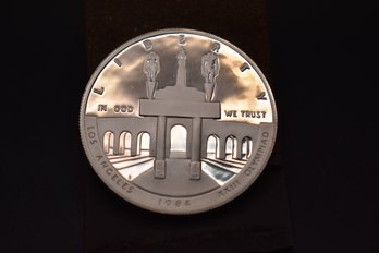 1984 S US Olympic Los Angeles Silver Proof Dollar Coin