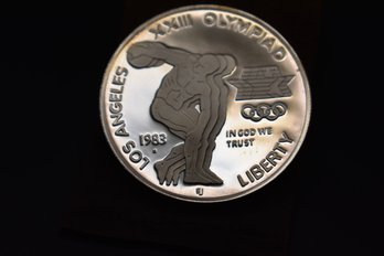 1983 S US Olympic Los Angeles Silver Proof Dollar Coin %90 Silver