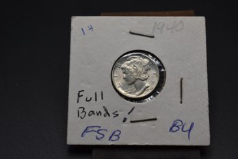 1940 Mercury Dime Full Bands BU