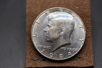 1984 P Kennedy Half Dollar With Cool Blue Toning