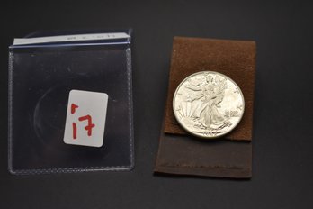 1942 Walking Liberty Half Dollar %90 Silver Coin AU