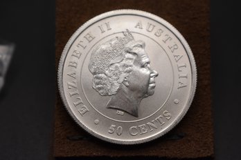 2014 50 Cent Australia Shark 1/2 Ounce Coin .9999 Fine Silver