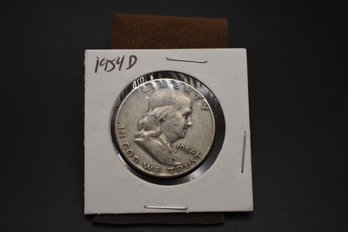 1954 D Franklin Half Dollar  %90 Silver Coin