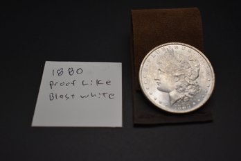 1880  Silver Morgan %90 Silver MS65 Proof Like Blast White