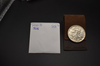 1941 D Walking Liberty Half Dollar %90 Silver Coin BU