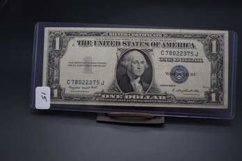 1935 G One Dollar Silver Certificate Note Almost Uncirculated