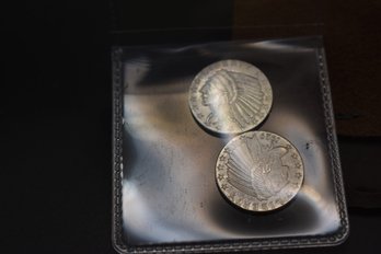 2 1/10 Fine .999 Silver Coins Indian