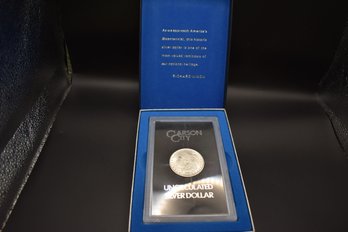 1884 CC Uncirculated Silver Morgan With COA  And Case