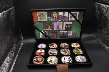 Taylor Swift 12 Coin Gold Plated Colorized Coin Set With Case Eras Tour