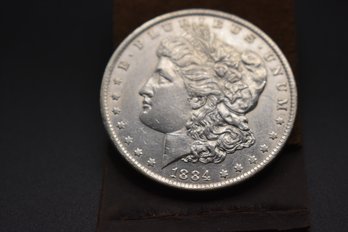 1884 O Silver Morgan %90 Silver AU50